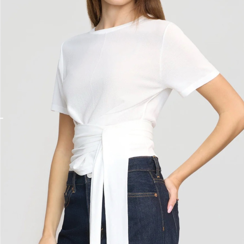 Modern Citizen Jude Cropped Tie-Front Top